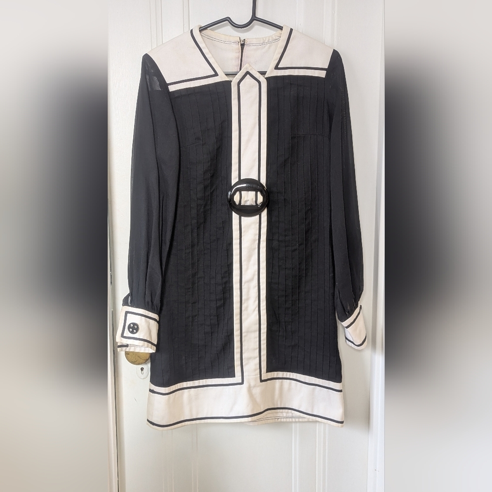 Vintage- Mod Dress-Black and White by Howard Wolf